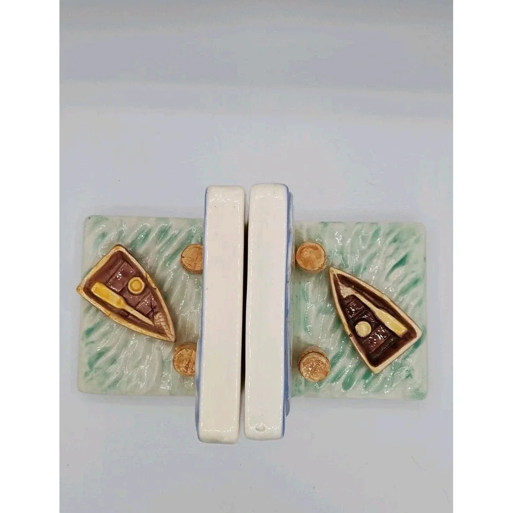 Vintage Beachcombers‎ Int'l Ft. Myers FL 1981 BEACH SCENE Ceramic BOOKENDS